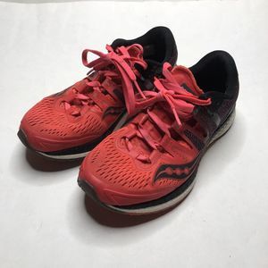 Saucony Liberty ISO Shoes Womens Size 6 S10410-2 Red Black Running Shoes Lace Up